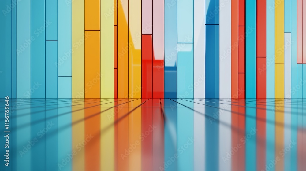 Poster background with a minimalist abstract design using a reeded glass effect.