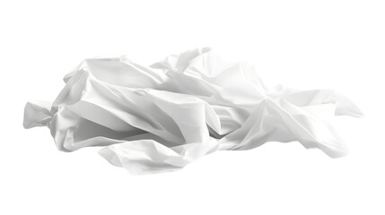 Fototapeta premium Crumpled White Paper Texture Isolated On A White Background, PNG Transparent