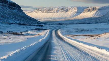 Snowy Mountain Road - A Winter Wonderland