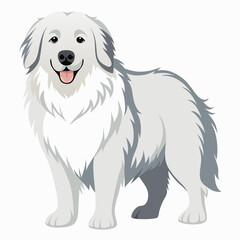 Great Pyrenees on White Background