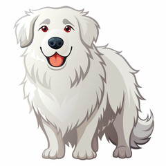 Great Pyrenees on White Background