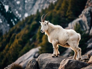 Obraz premium mountain goat on the rock