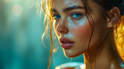 Profile shot capturing a moody and intense gaze with dramatic lighting