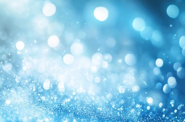 Soft and Dreamy Blue Background with Glittering Bokeh Effect for Elegant Design Projects and Creative Uses in Photography and Digital Art