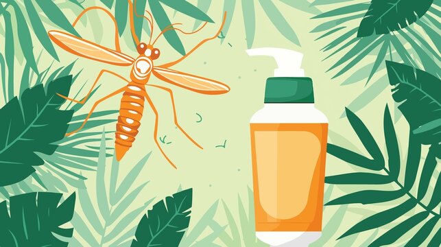 Effective Anti-Mosquito Lotion Vector Illustration