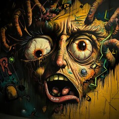 Distorted Face: A Surreal Nightmare