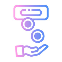 coin machine Line Gradient Icon