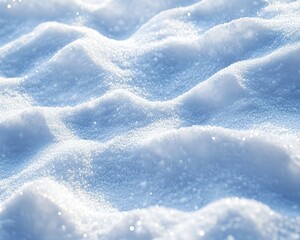 Obraz premium Soft Waves of Fresh Snow Blanketing a Winter Landscape with Delicate Patterns and Sparkling Crystals Under Bright Natural Light