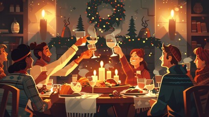 Heartwarming Christmas Scenes – Snowmen, Carolers, and Festive Celebrations