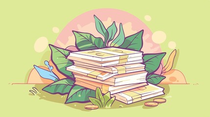 Bundle of Cash Money Vector Isolated Illustration