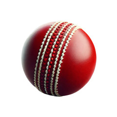 A red cricket ball isolated on transparent background