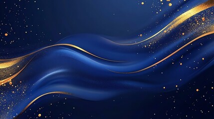 Abstract blue gold background abstract blue texture with gold splash blue luxury background concept illustration