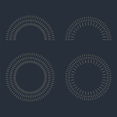 Vintage sunburst set collection. Logotype or lettering hand drawn design element. Bursting golden sun rays sunrise firework starburst blast burst sunset star. Radial sunset beams. Vector illustration.