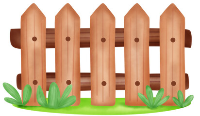 wooden fence and green grass