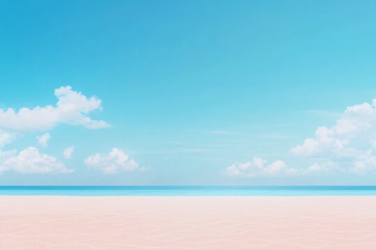 Tranquil Tropical Beach at Sunrise with Clear Blue Sky