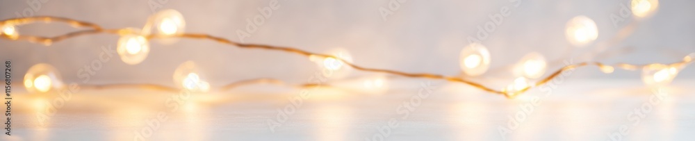 Poster Elegant Glow of String Lights on Soft Background for Tranquil Ambiance