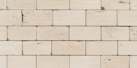 Obraz premium Rustic Beige Brick Texture with Uniform Pattern