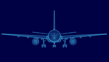 image of an airplane with a blue tail is displayed. The image is of a jetliner, and the tail is the most prominent feature of the plane © German Ovchinnikov