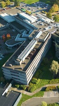 az sint blasius hospital complex facilities dedicated to patient treatment healthcare scale layout downward aerial drone panning view footage sint-blasius 