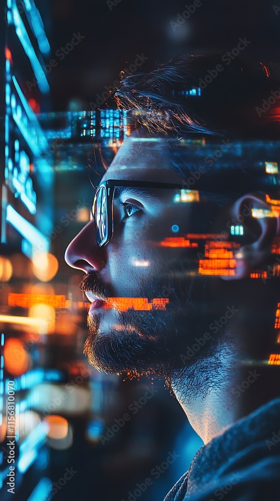 Poster programmer, coding, software, technology, digital, future, innovation, data, network