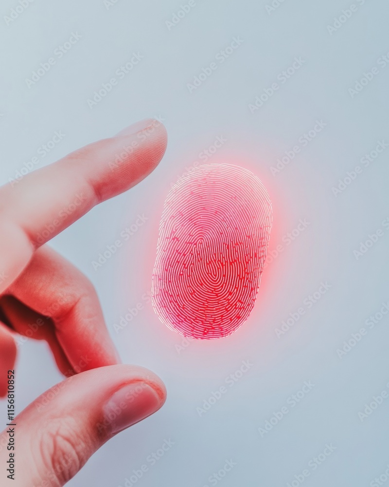 Aufkleber Futuristic Digital Fingerprint Authentication on High-Tech Device