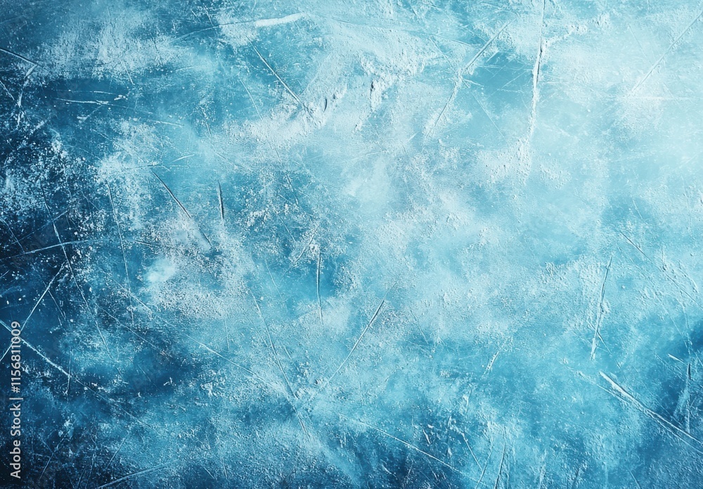 Poster textured icy blue background with scratches and swirls, perfect for creating cool and refreshing des