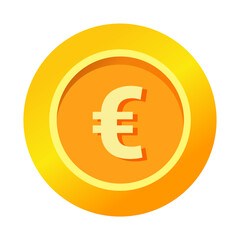 euro sign icon gold gradient vector illustration coin currency money circle flat