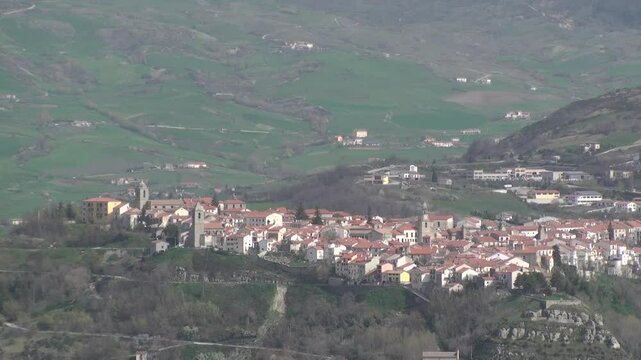 Panoramic view of the small town of Agnone, Molise Italy
