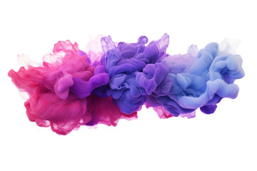 Dynamic and radiant 3D clouds with a spectrum of colors from deep red to light violet, isolated on white background