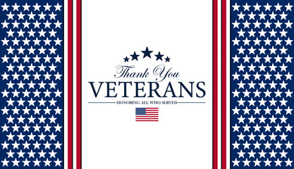 Veterans day USA, Thank You banner