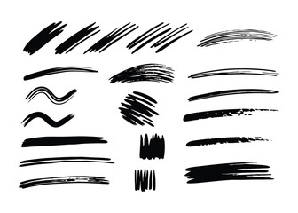 Abstract Black Brush Stroke Vector Pack