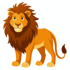 Majestic Lion on White Background