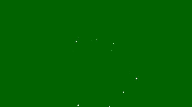 Exploding white dots on green screen background - 4K video.