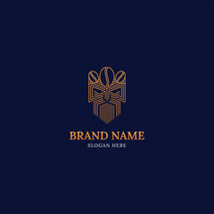 Old man coffee logo, An elegant and timeless logo featuring an old man with a coffee bean crown