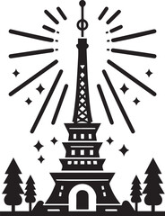 SH Tower icon vector silhouette