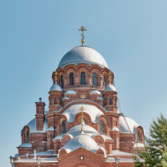 Close up of Cathedral in Name of Icon of Mother of God. John Baptist nunnery, Sviyazhsk, Russia