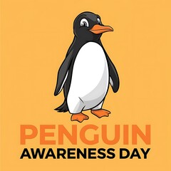 Obraz premium Penguin Awareness Day Illustration Art Protecting Penguin Habitats, Poster, Banner, Post.Story 