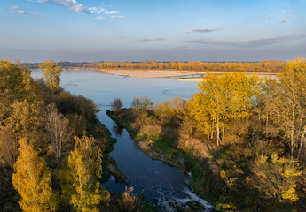 Little Jeziorka river flowing into the Vistula River, near the village of Obórki, Masovia, central Poland