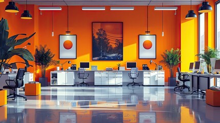 flat design, illustration, The Office of the Future: Designing the perfect workspace for tomorrow