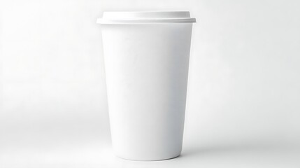 Clean White Coffee Cup Mockup: Close-Up Product Photo for Branding. AI Generated