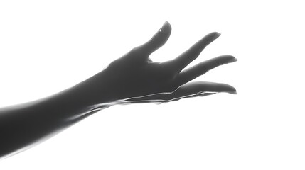 Obraz premium Close-up Photo: Elegantly Reaching Hand Silhouette Against Bright Background. AI Generated