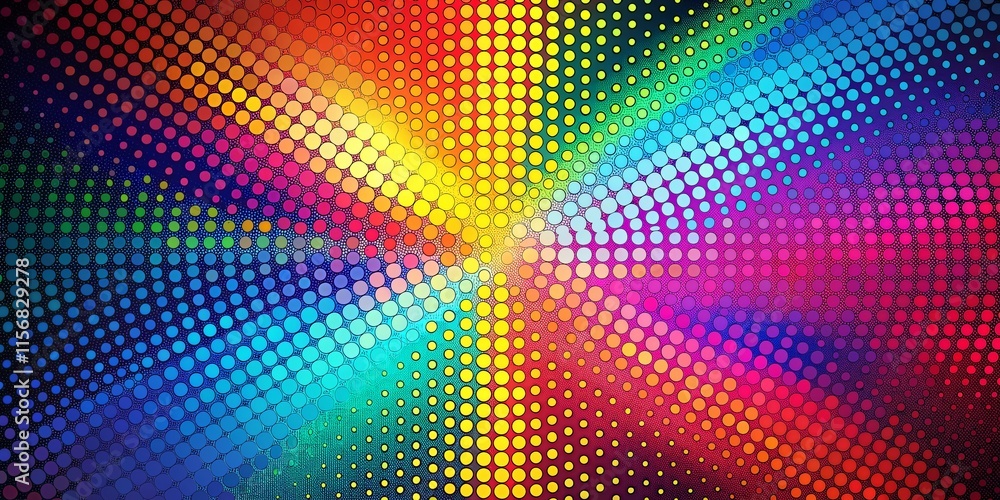 Poster abstract halftone dots background: geometric design with rule of thirds composition