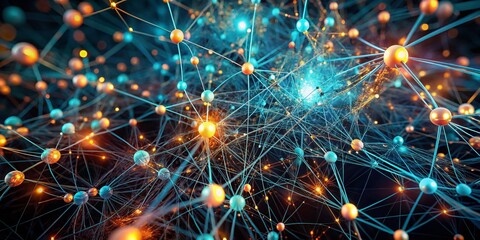 Abstract Neural Network AI Technology Background: Generative Art, Data Science, Deep Learning