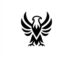 Obraz premium Eagle silhouette logo design icon vector template. Black Color Eagle icon illustration.