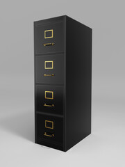 Armoire métallique de rangement de dossiers suspendus.