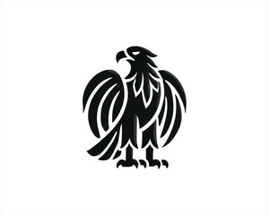 Eagle silhouette logo design icon vector template. Black Color Eagle icon illustration.