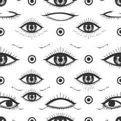 Mystic Eyes Seamless Pattern 