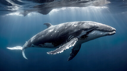 Fototapeta premium Humpback Whale Migration Journey Across the Oceans