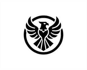 Eagle silhouette logo design icon vector template. Black Color Eagle icon illustration.