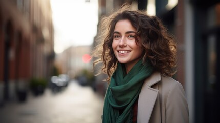 The Smiling Woman in Scarf
